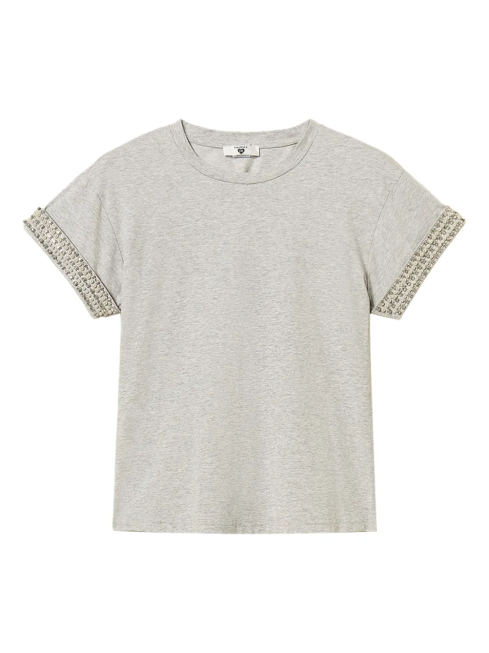 Футболка со стразами TWINSET, серый 
Футболка со стразами TWINSET, серый