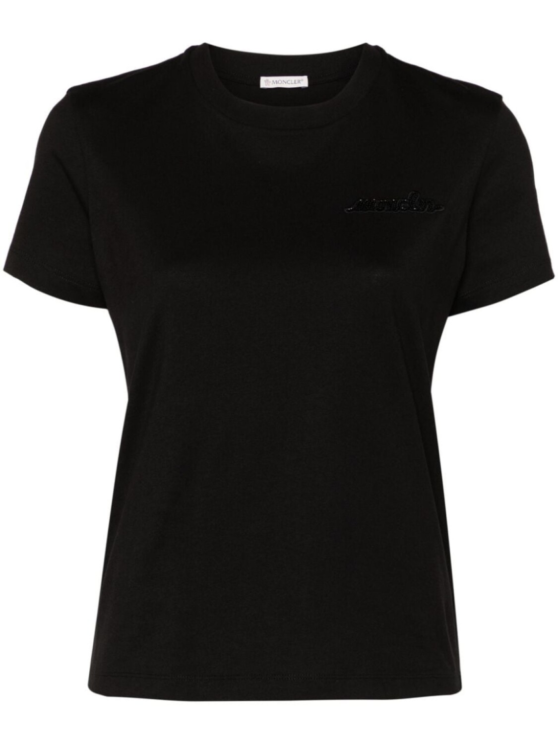 Moncler футболка из хлопка с логотипом, черный 
Moncler футболка из хлопка с логотипом, черный