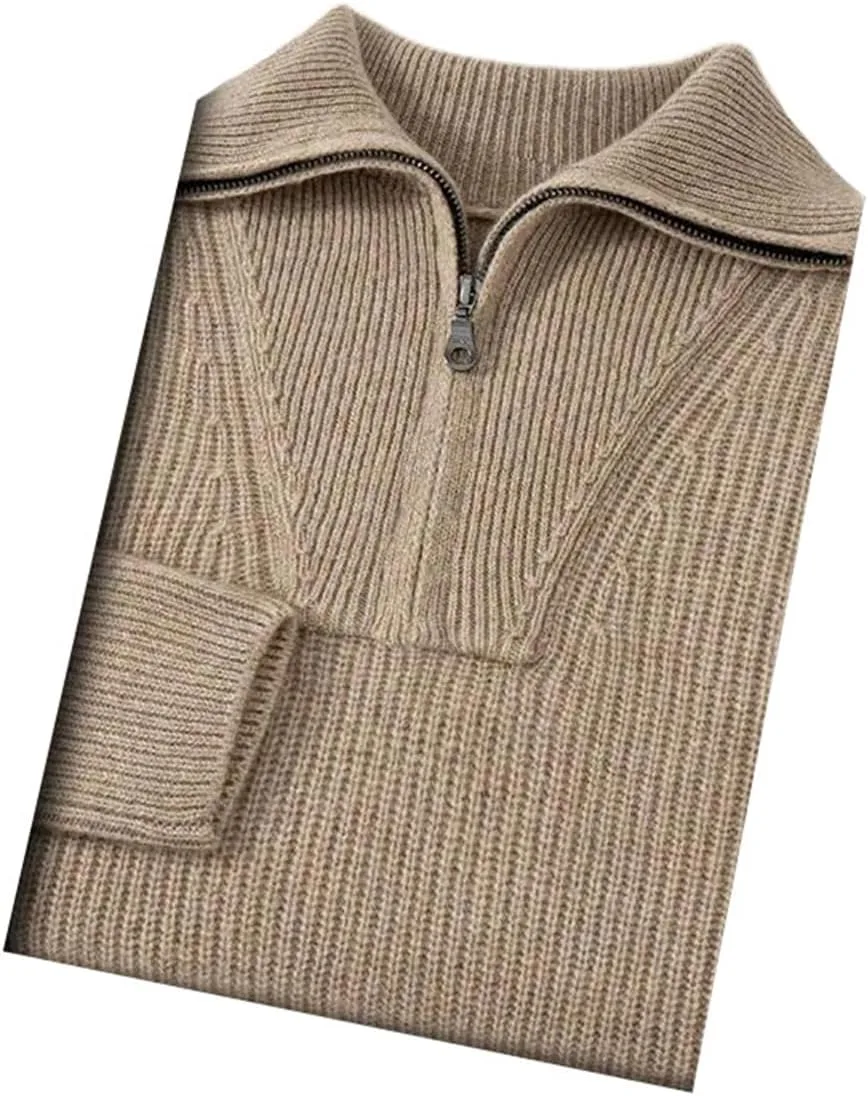 Мужской толстый свитер с воротником на молнии
Мужской толстый свитер с воротником на молнии