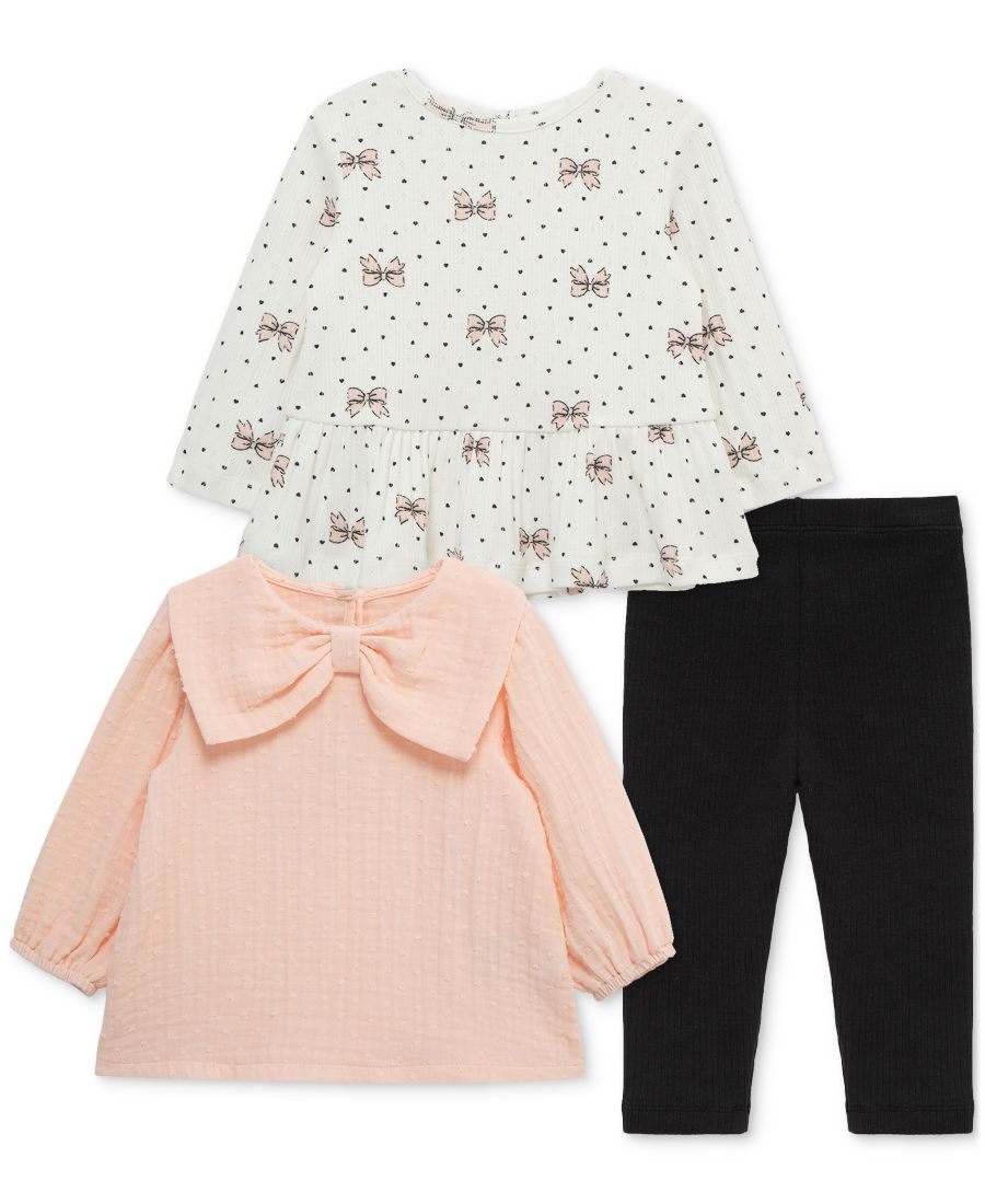 Детский игровой комплект для девочек из 3 предметов: рубашка с бантиком и леггинсы Little Me, Pink
Детский игровой комплект для девочек из 3 предметов: рубашка с бантиком и леггинсы Little Me, Pink