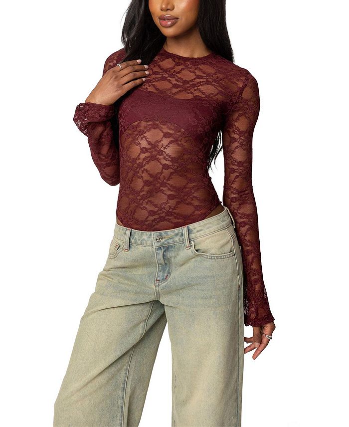 Боди из прозрачного кружева Colette Edikted, красный
Боди из прозрачного кружева Colette Edikted, красный