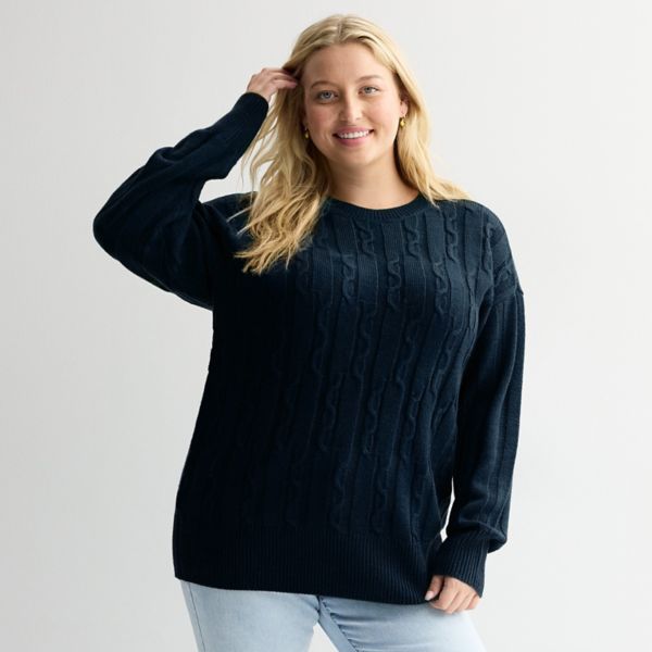 Молодежный свитер-туника большого размера с косичной вязкой So, цвет bayou navy
Молодежный свитер-туника большого размера с косичной вязкой So, цвет bayou navy