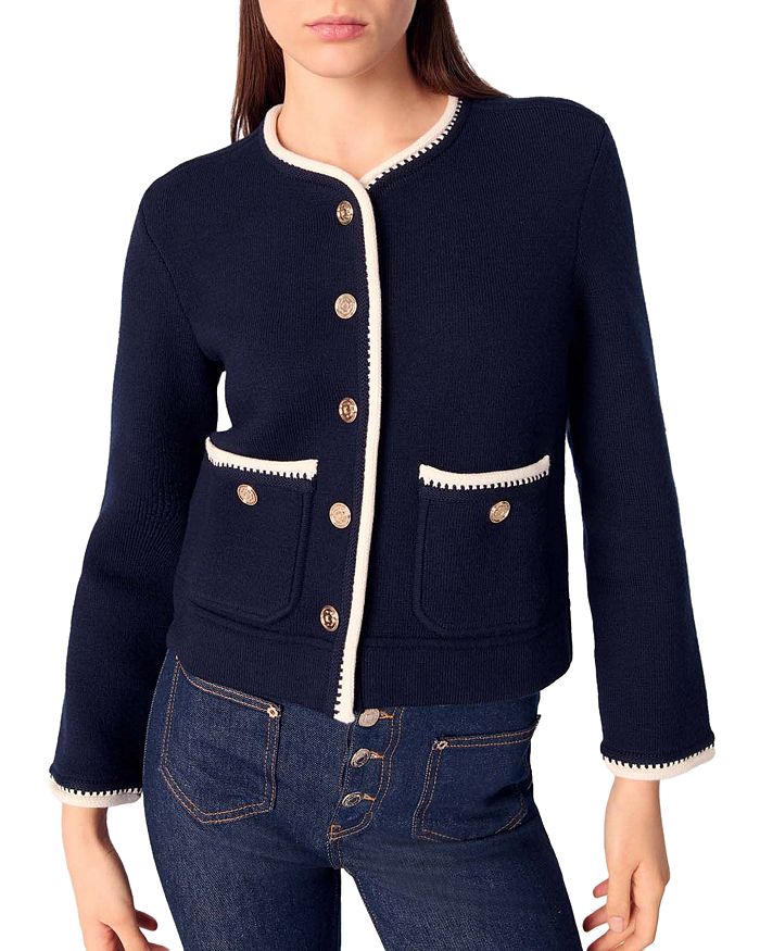 Кардиган из смесовой шерсти Maje, синий
Кардиган из смесовой шерсти Maje, синий