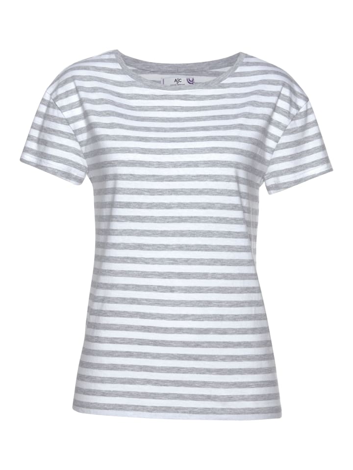 Футболка в белую и светло-серую полоску AJC
Футболка в белую и светло-серую полоску AJC