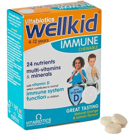 Wellkid Иммунные жевательные таблетки, 30 таблеток, Vitabiotics
Wellkid Иммунные жевательные таблетки, 30 таблеток, Vitabiotics