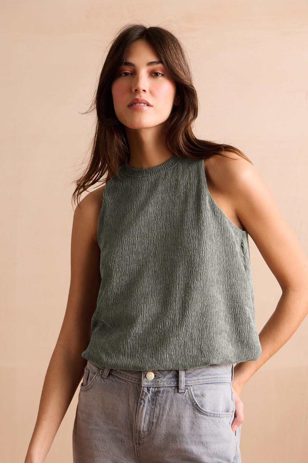 Текстурированная футболка без рукавов Next, серый
Текстурированная футболка без рукавов Next, серый