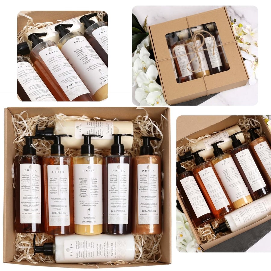 PRIJA Подарочный набор: кондиционер, шампунь, пена для ванны, крем, жидкое мыло, гель для душа, массажный бальзам 7x380 мл
PRIJA Подарочный набор: кондиционер, шампунь, пена для ванны, крем, жидкое мыло, гель для душа, массажный бальзам 7x380 мл