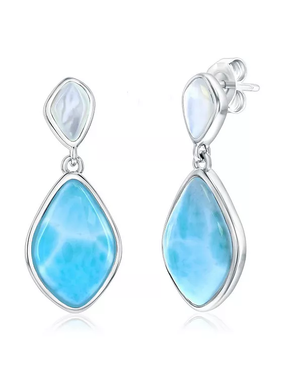 Серьги из стерлингового серебра с ларимаром огранки «маркиз» и шваброй Caribbean Treasures, larimar
Серьги из стерлингового серебра с ларимаром огранки «маркиз» и шваброй Caribbean Treasures, larimar