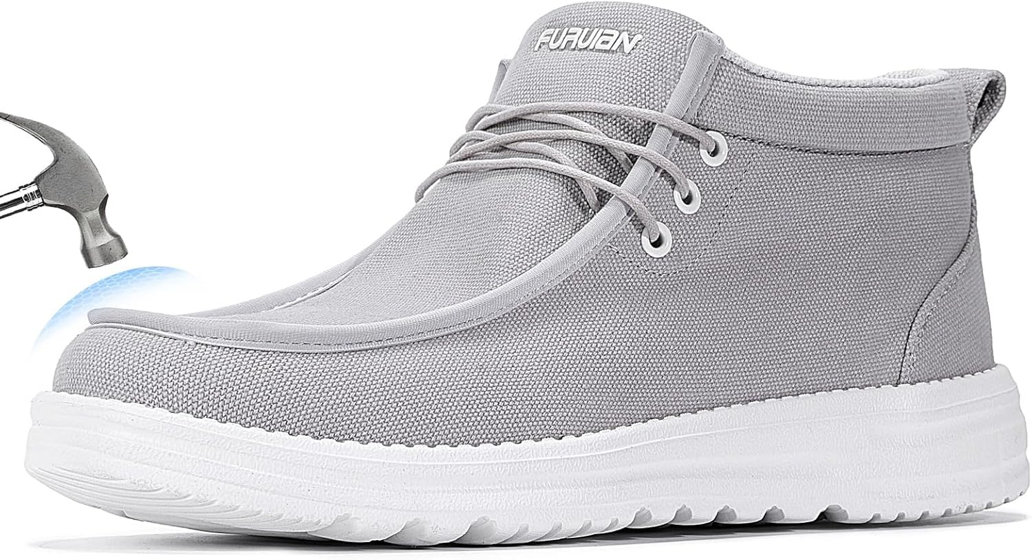 Мужские высокие ботинки с стальной носовой частью Furuian, легкие туфли из холщового материала, защитная обувь для мужчин, светло-серый
Мужские высокие ботинки с стальной носовой частью Furuian, легкие туфли из холщового материала, защитная обувь для мужчин, светло-серый