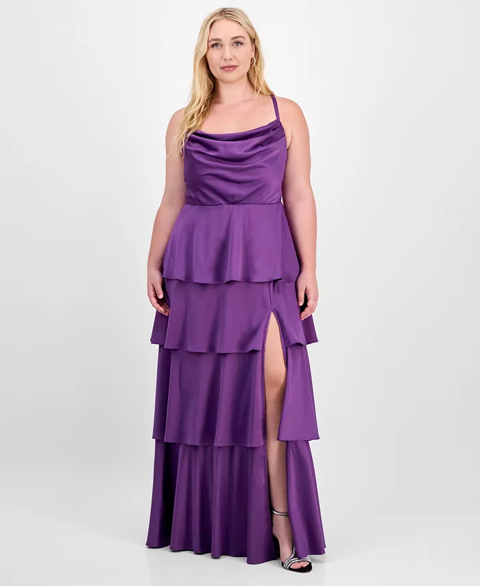 Модное многоярусное атласное платье больших размеров с воротником-хомут City Studios, фиолетовый
Модное многоярусное атласное платье больших размеров с воротником-хомут City Studios, фиолетовый