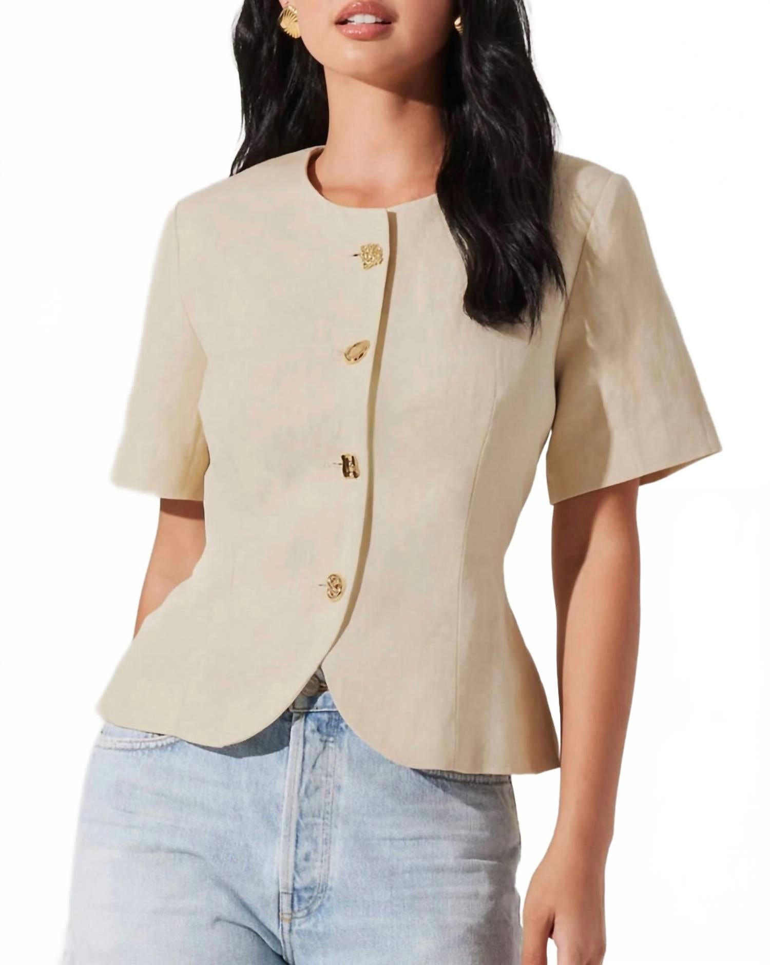 Сайдж Катэвэй куртка из льняной смеси натурального цвета ASTR
Сайдж Катэвэй куртка из льняной смеси натурального цвета ASTR