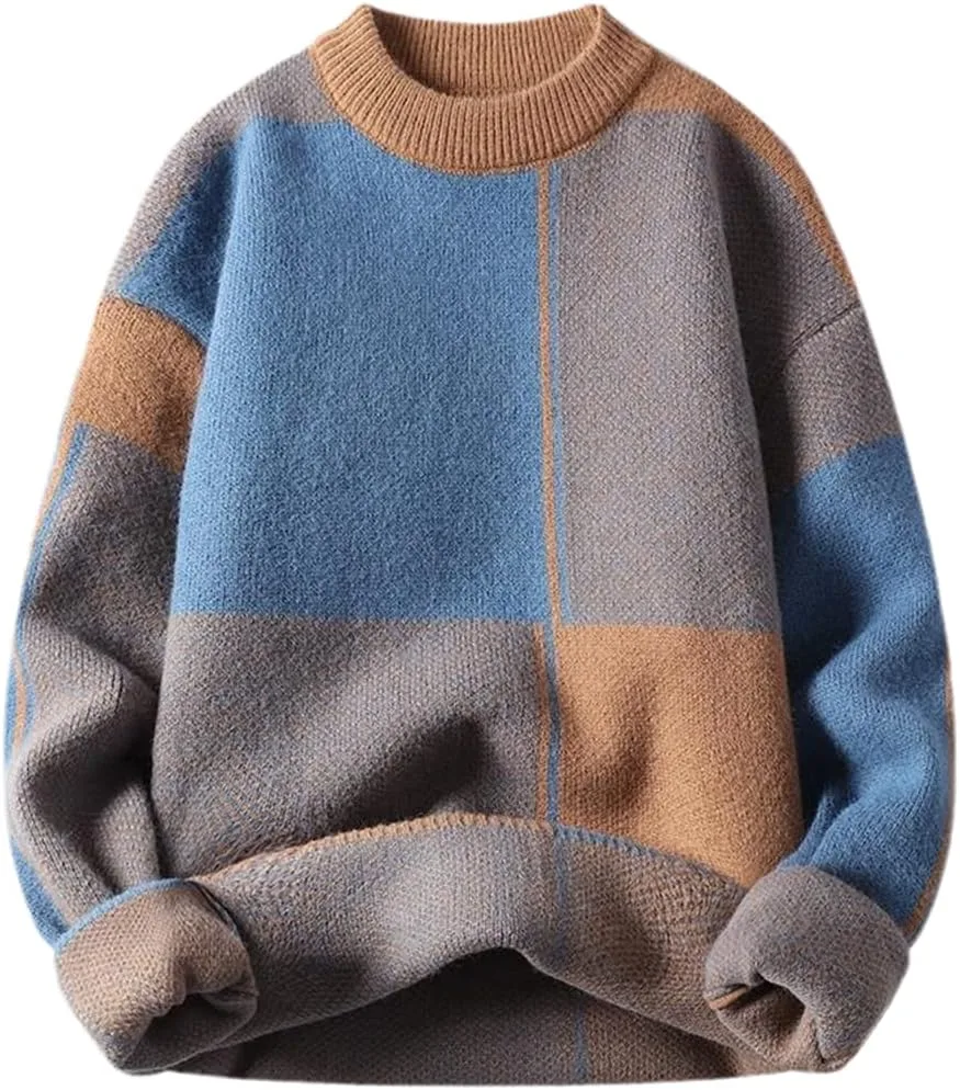 Мужской свитер с разноцветными вставками, длинный рукав, slim fit, теплый Zadaos
Мужской свитер с разноцветными вставками, длинный рукав, slim fit, теплый Zadaos