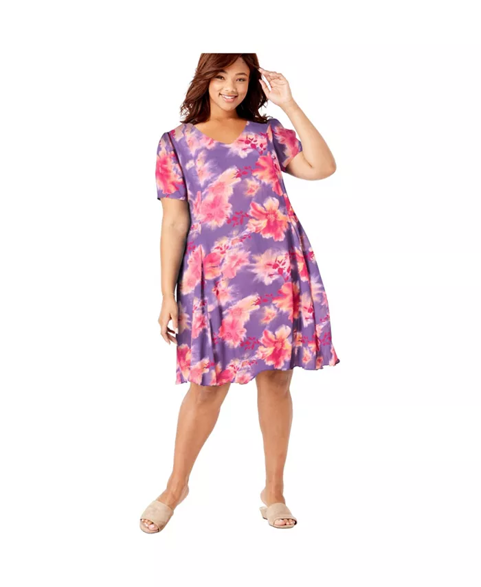 Короткое платье Plus Size с жатым эффектом Woman Within, фиолетовый
Короткое платье Plus Size с жатым эффектом Woman Within, фиолетовый