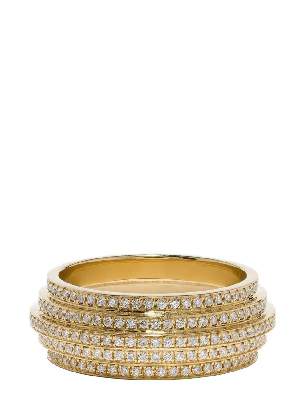 Кольцо Staircase 5-Tier из желтого золота с бриллиантами Azlee, золотой