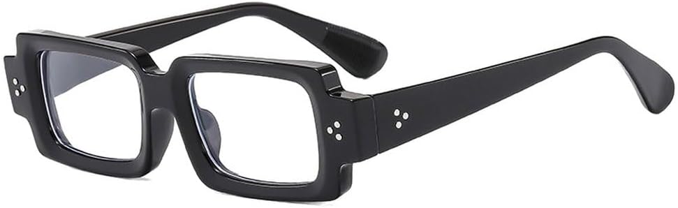 Ретро маленькие прямоугольные солнцезащитные очки для женщин с заклепками, сине-желтые, с защитой от УФ-излучения UV400, модные мужские очки с прозрачными линзами в оправе SKFGNX, Black Clear
Ретро маленькие прямоугольные солнцезащитные очки для женщин с заклепками, сине-желтые, с защитой от УФ-излучения UV400, модные мужские очки с прозрачными линзами в оправе SKFGNX, Black Clear