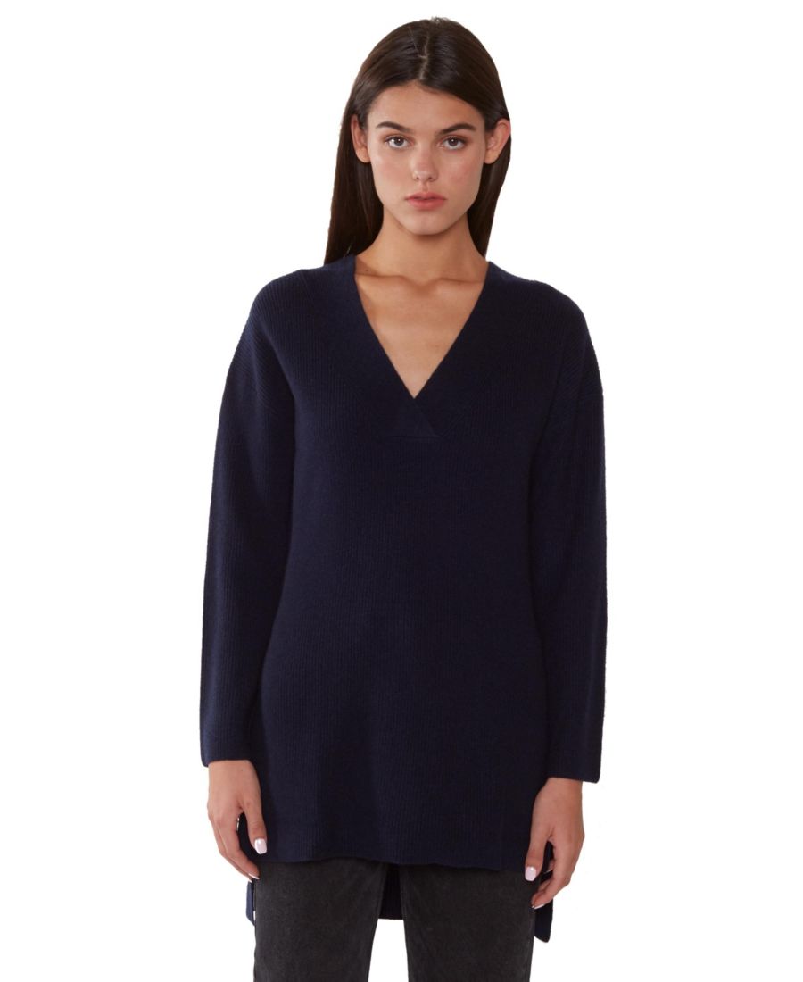 Женский ребристый свитер-туника с длинными рукавами из 100% чистого кашемира JENNIE LIU, Navy
Женский ребристый свитер-туника с длинными рукавами из 100% чистого кашемира JENNIE LIU, Navy