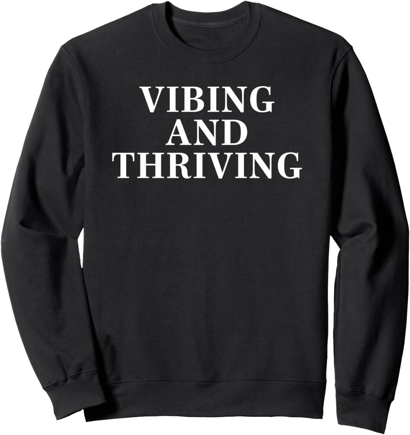 Толстовка с простым белым текстом «Vibing And Thriving» Trendy Apparel
Толстовка с простым белым текстом «Vibing And Thriving» Trendy Apparel