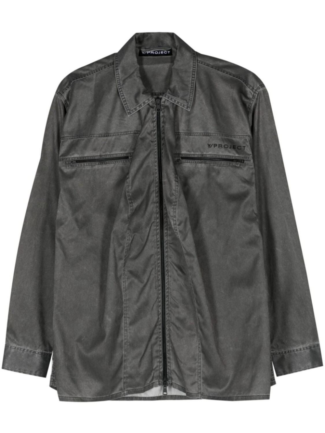 Рубашка на молнии с логотипом Y/Project, черный 
Рубашка на молнии с логотипом Y/Project, черный
