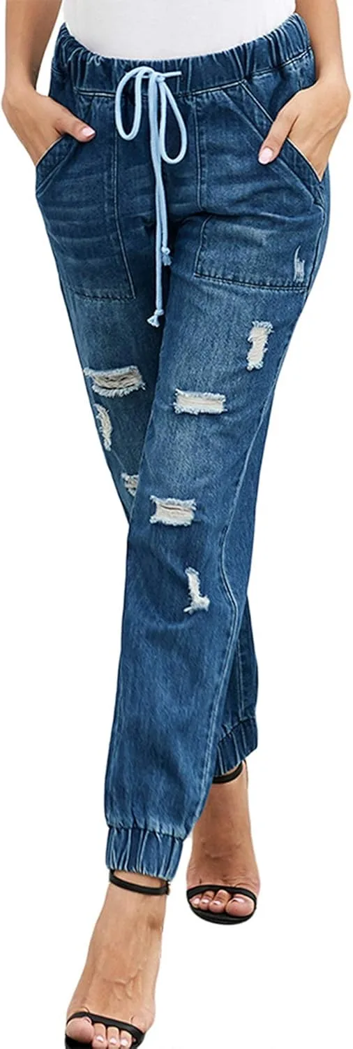 GGUHHU Женские модные джинсы с высокой талией, зауженные, с потертостями
GGUHHU Женские модные джинсы с высокой талией, зауженные, с потертостями