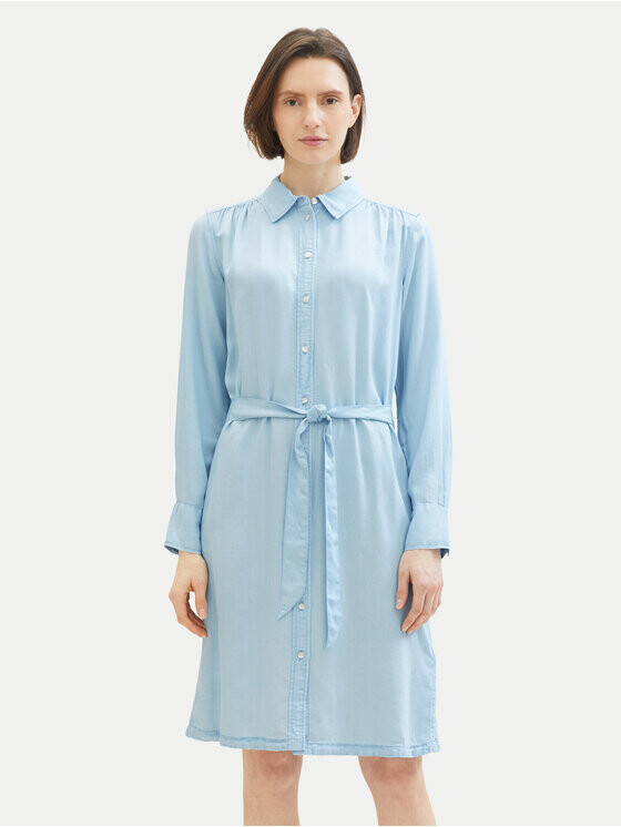 Платье-Рубашка стандартного кроя Tom Tailor, голубой 
Платье-Рубашка стандартного кроя Tom Tailor, голубой