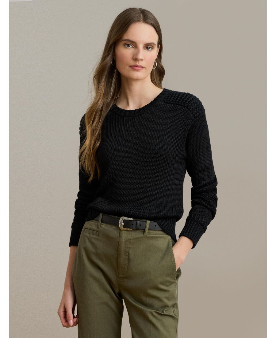 Женский блестящий свитер с круглым вырезом, размеры P/XS-XXL Lauren Ralph Lauren, Black
Женский блестящий свитер с круглым вырезом, размеры P/XS-XXL Lauren Ralph Lauren, Black