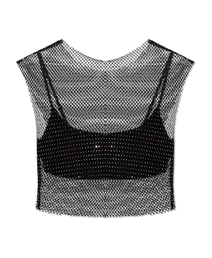 Укороченный топ Calytrix с блестками Allsaints, черный
Укороченный топ Calytrix с блестками Allsaints, черный
