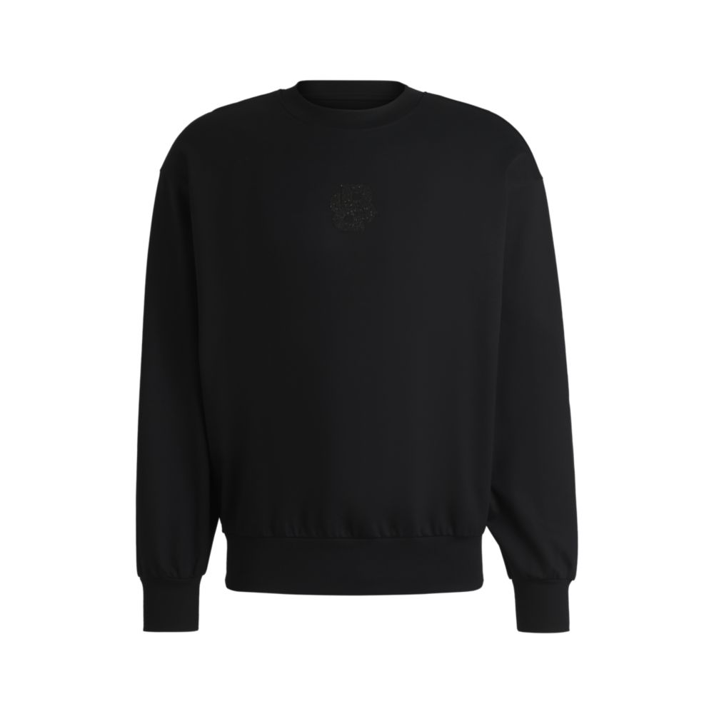 Хлопковая толстовка свободного кроя с монограммой Double B BOSS, черный
Хлопковая толстовка свободного кроя с монограммой Double B BOSS, черный