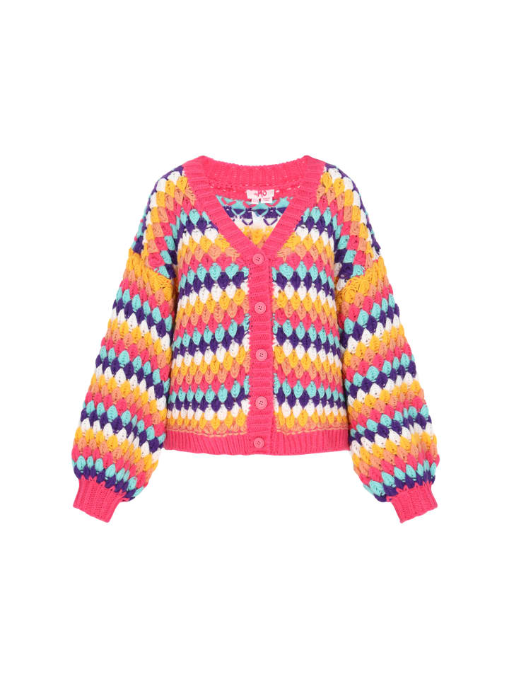 Женский кардиган розового цвета с разноцветными вставками myMo
Женский кардиган розового цвета с разноцветными вставками myMo