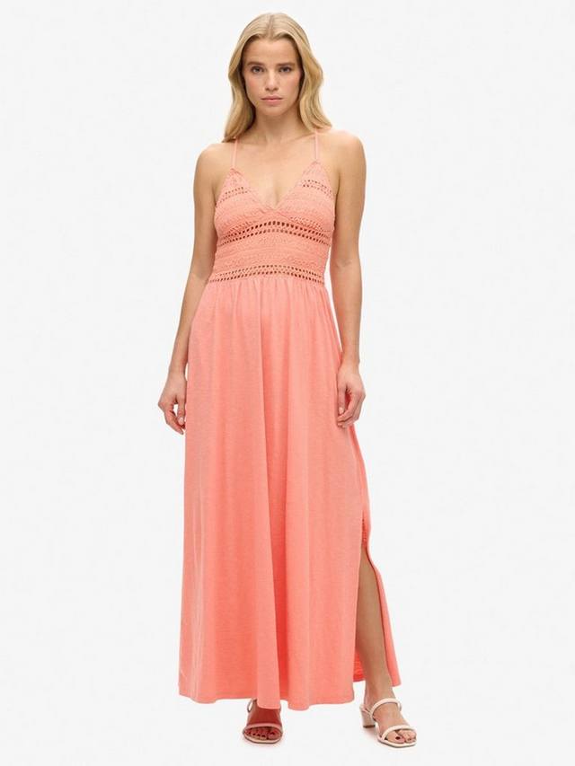 Трикотажное кружевное макси-платье Superdry, цвет Fusion Coral
Трикотажное кружевное макси-платье Superdry, цвет Fusion Coral
