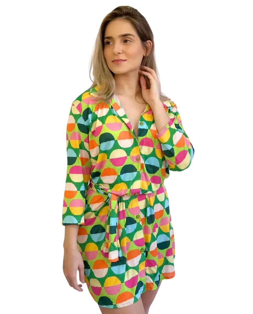 Пляжное платье-рубашка с поясом Río de Sol, зеленый
Пляжное платье-рубашка с поясом Río de Sol, зеленый