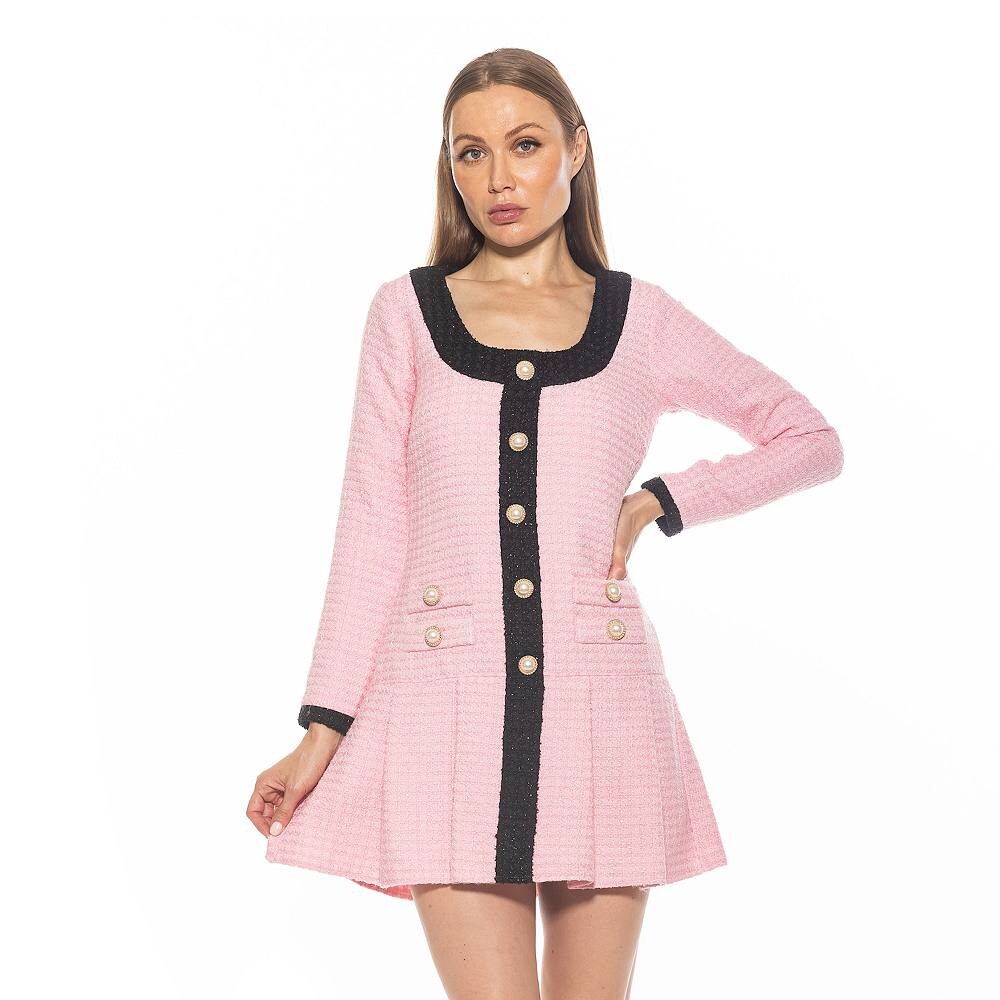 Женское плиссированное платье с заниженной талией и длинными рукавами ALEXIA ADMOR Nina, розовый 
Женское плиссированное платье с заниженной талией и длинными рукавами ALEXIA ADMOR Nina, розовый