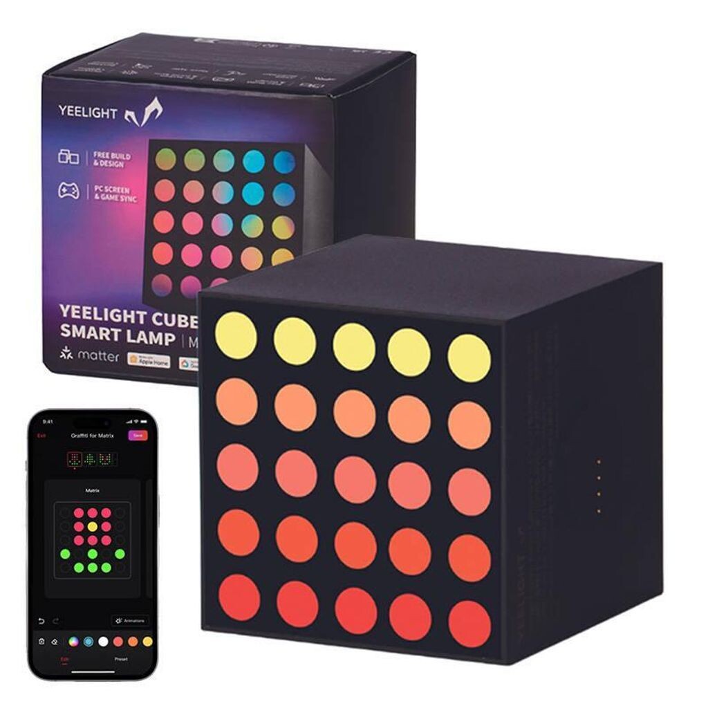 Умная лампа YEELIGHT Cube — Light Gaming Cube Matrix — Удлинитель WLAN, матовый черный, новинка
Умная лампа YEELIGHT Cube — Light Gaming Cube Matrix — Удлинитель WLAN, матовый черный, новинка