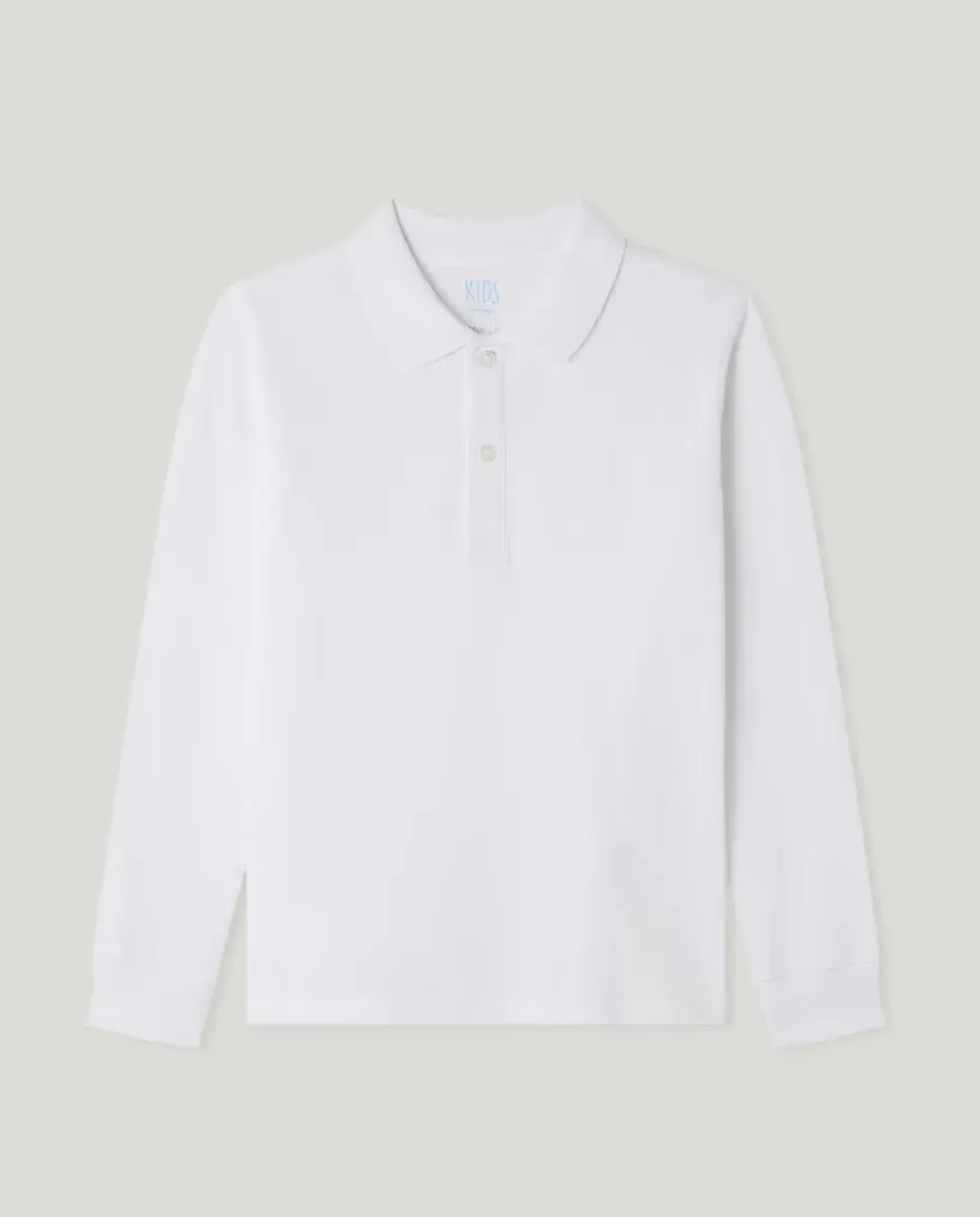Детский однотонный поло с длинным рукавом из пике Kids El Corte Inglés, белый
Детский однотонный поло с длинным рукавом из пике Kids El Corte Inglés, белый