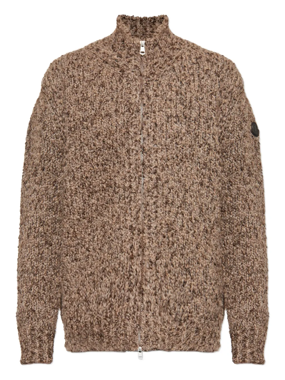 Кардиган на молнии с кожаными вставками Moncler, коричневый
Кардиган на молнии с кожаными вставками Moncler, коричневый