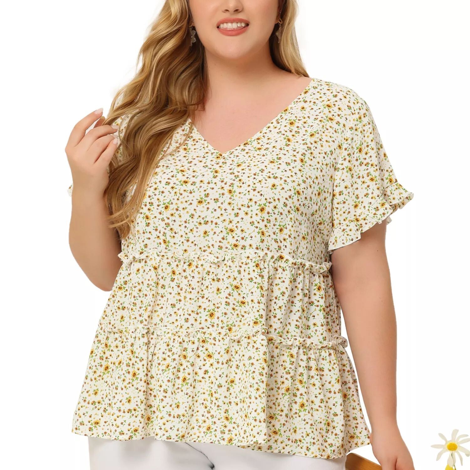 Топы больших размеров для женщин, многоуровневые блузки Babydoll с цветочным принтом и V-образным вырезом, с рюшами и рукавами Agnes Orinda, бежевый
Топы больших размеров для женщин, многоуровневые блузки Babydoll с цветочным принтом и V-образным вырезом, с рюшами и рукавами Agnes Orinda, бежевый