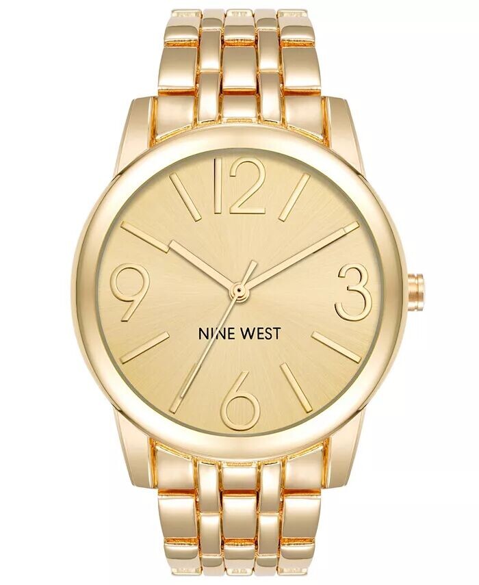 Женские кварцевые часы-браслет из золотистого сплава, 39 мм Nine West, желтый
Женские кварцевые часы-браслет из золотистого сплава, 39 мм Nine West, желтый