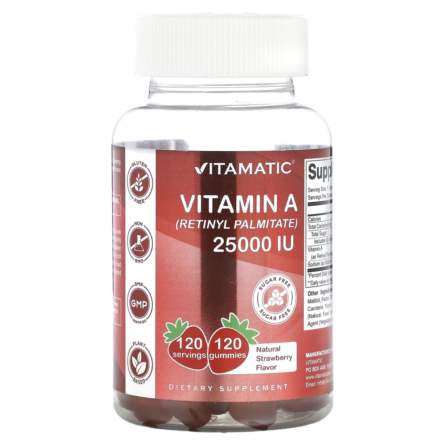 Витамин А ретинилпальмитат Vitamatic натуральная клубника, 120 жевательных таблеток
Витамин А ретинилпальмитат Vitamatic натуральная клубника, 120 жевательных таблеток