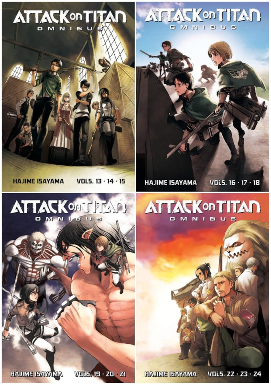 Attack on Titan Omnibus Series 4-Book Collection Set II (Books 5 to 8) by Hajime Isayama - Dark Fantasy Manga Saga Continues in Omnibus Editions (Kodansha Comics)
Attack on Titan Omnibus Series 4-Book Collection Set II (Books 5 to 8) by Hajime Isayama - Dark Fantasy Manga Saga Continues in Omnibus Editions (Kodansha Comics)