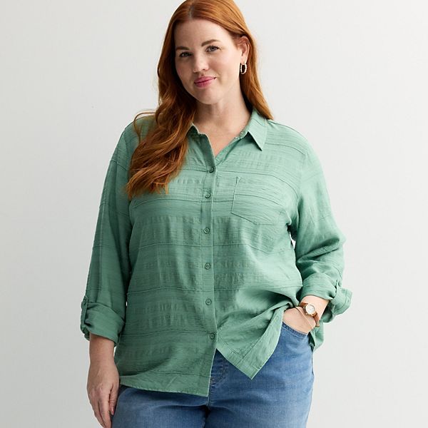 Блуза с воротником и пуговицами, Plus size Croft & Barrow, Green Thumb
Блуза с воротником и пуговицами, Plus size Croft & Barrow, Green Thumb