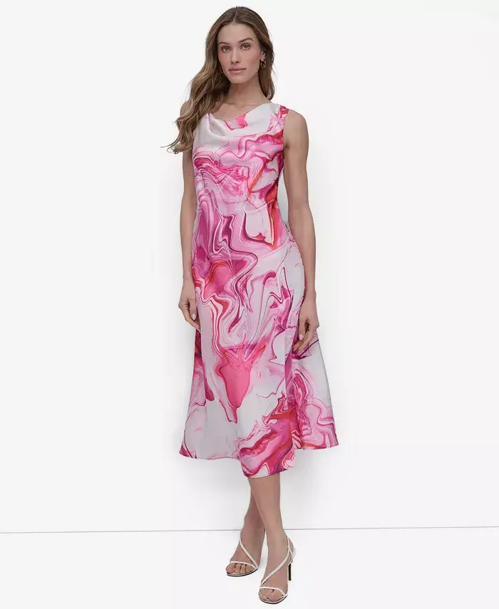 Женское платье миди без рукавов с капюшоном и принтом DKNY, розовый
Женское платье миди без рукавов с капюшоном и принтом DKNY, розовый