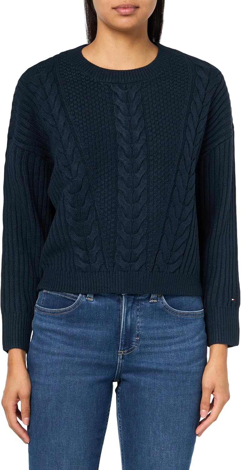 Женский однотонный повседневный свитер с круглым вырезом Tommy Hilfiger, Sky Captain Multi
Женский однотонный повседневный свитер с круглым вырезом Tommy Hilfiger, Sky Captain Multi