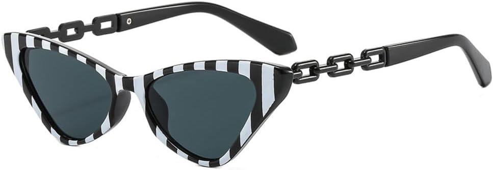 Модные маленькие ретро-солнцезащитные очки «кошачий глаз» для женщин, яркие винтажные очки с металлической цепочкой, солнцезащитные очки UV400 TYUVIVO, White Stripe Gray
Модные маленькие ретро-солнцезащитные очки «кошачий глаз» для женщин, яркие винтажные очки с металлической цепочкой, солнцезащитные очки UV400 TYUVIVO, White Stripe Gray