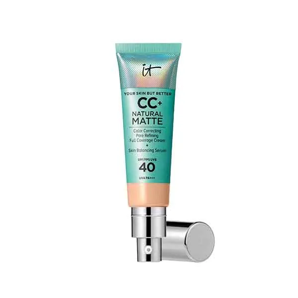 Матовая кремовая основа под макияж CC+ Natural Matte SPF 40 It Cosmetics, цвет light
Матовая кремовая основа под макияж CC+ Natural Matte SPF 40 It Cosmetics, цвет light