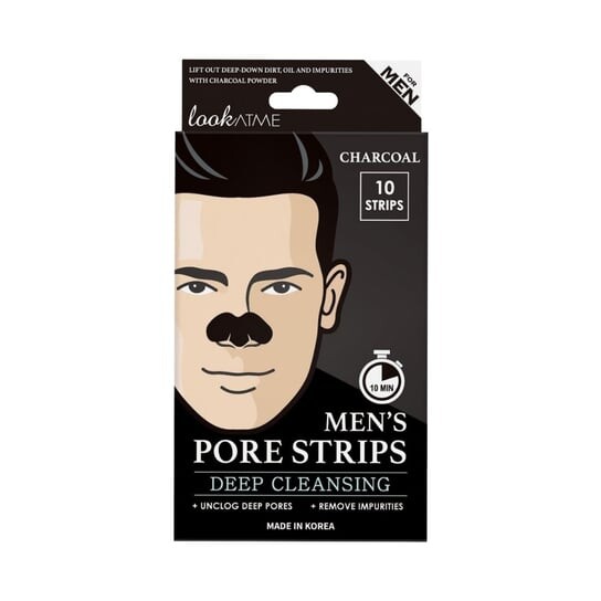 Очищающие полоски для носа для мужчин Look At Me, Men's Pore Strips Charcoal
Очищающие полоски для носа для мужчин Look At Me, Men's Pore Strips Charcoal