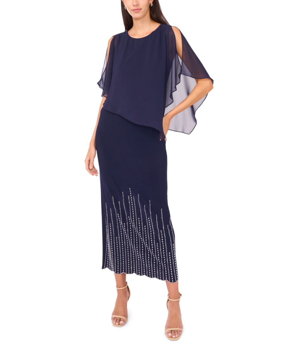 Женское длинное платье с открытыми плечами и накладкой MSK, NAVY
Женское длинное платье с открытыми плечами и накладкой MSK, NAVY