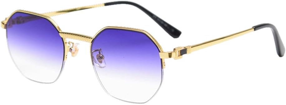 Солнцезащитные очки Blue Polygon для женщин, полуободковые металлические очки для мужчин, восьмиугольные линзы с градиентом, защита от УФ-излучения UV400 VFDHN, Gold Purple Blue
Солнцезащитные очки Blue Polygon для женщин, полуободковые металлические очки для мужчин, восьмиугольные линзы с градиентом, защита от УФ-излучения UV400 VFDHN, Gold Purple Blue