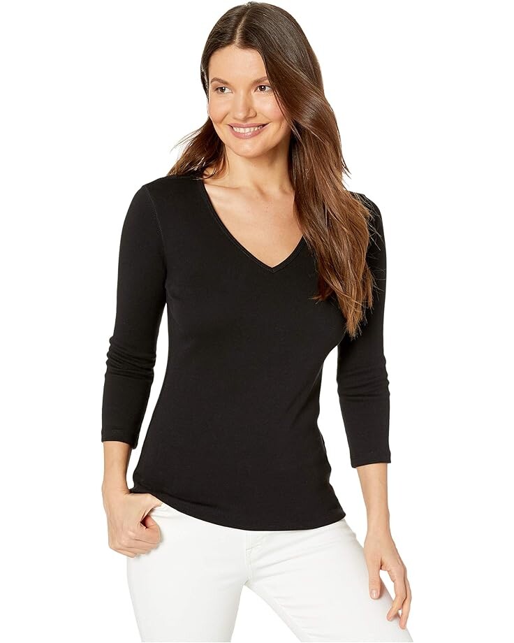 Топ Lilla P 1x1 Rib 3/4 Sleeve V-Neck, черный
Топ Lilla P 1x1 Rib 3/4 Sleeve V-Neck, черный