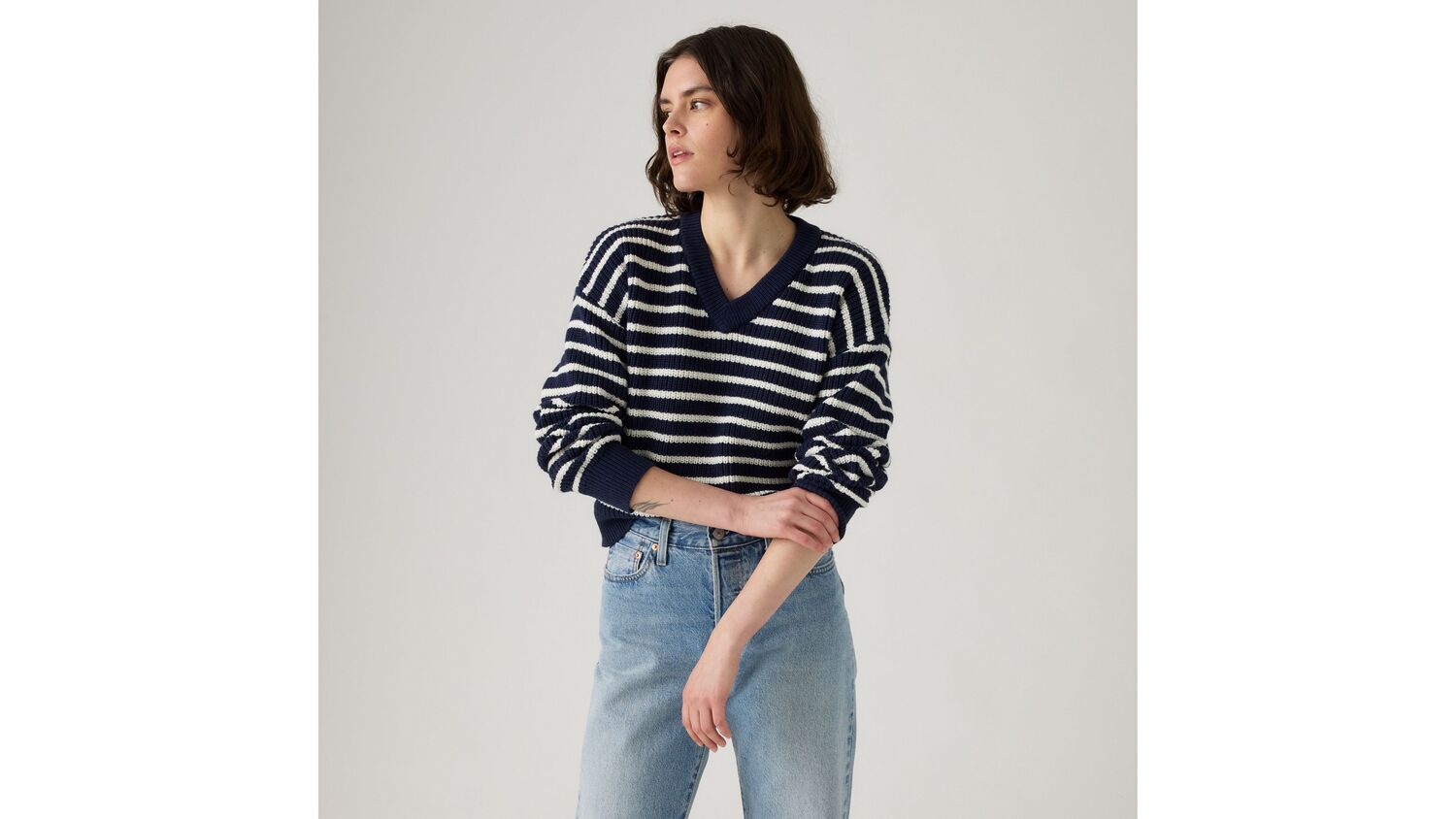 Свитер Reese с V-образным вырезом Levi's, Peacoat Stripee - Blue
Свитер Reese с V-образным вырезом Levi's, Peacoat Stripee - Blue