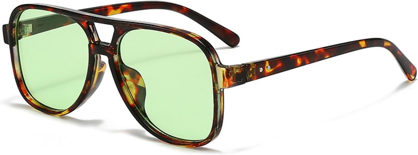 Женские солнцезащитные очки с двойной перемычкой, винтажные заклепки; мужские солнцезащитные очки с прозрачными линзами Ocean Lens и защитой от УФ-излучения UV400 TVTBBVV, Leopard Green
Женские солнцезащитные очки с двойной перемычкой, винтажные заклепки; мужские солнцезащитные очки с прозрачными линзами Ocean Lens и защитой от УФ-излучения UV400 TVTBBVV, Leopard Green