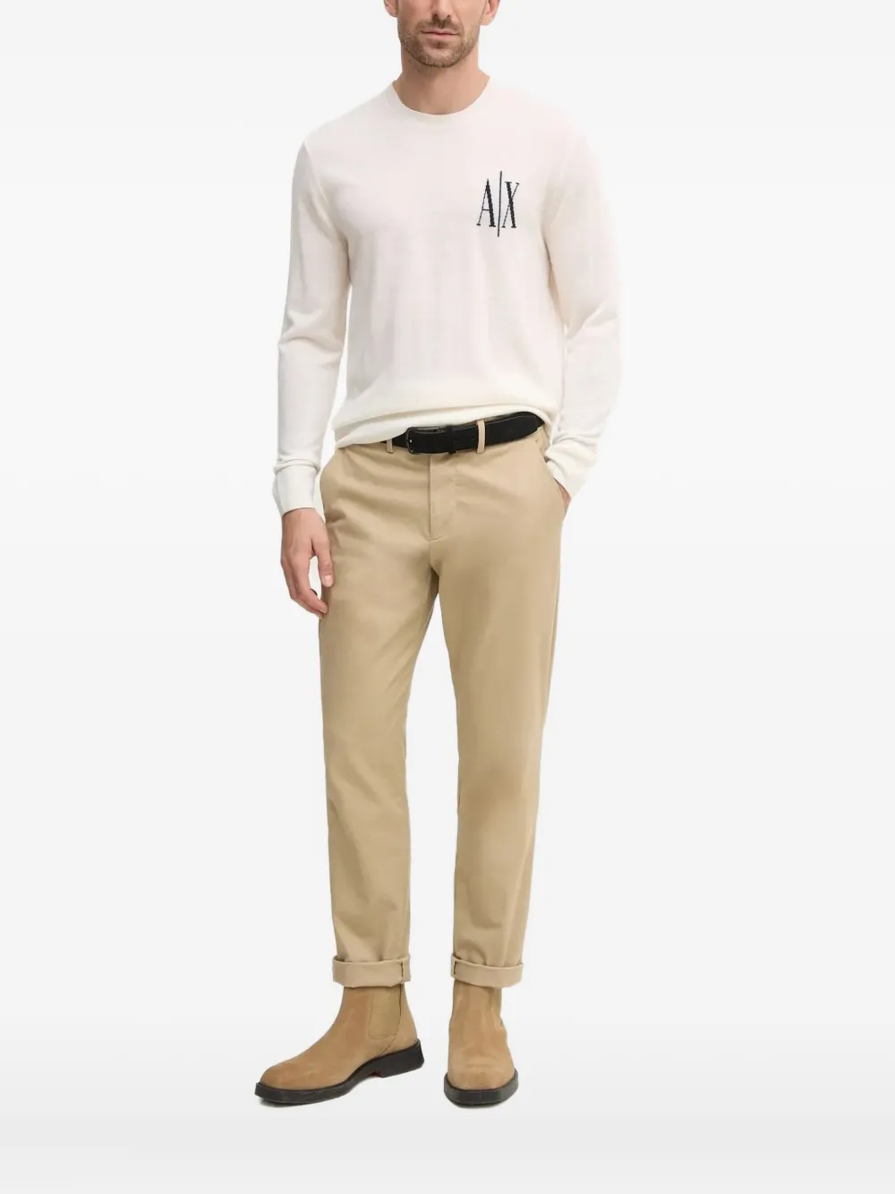 Свитер с круглым вырезом и логотипом Armani Exchange, нейтральный
Свитер с круглым вырезом и логотипом Armani Exchange, нейтральный